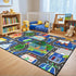 4.5x6 Road Rug for Kids - Car Rug Play Mat for Boys Room, Blue Road Carpet Playmat Fun Race Track Car Carpet for Kids