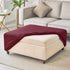 ANWUCHEN Stretch Knitted Jacquard Ottoman Cover - Soft Slipcover for Square Storage Ottoman - Thick Foot Stool Cover