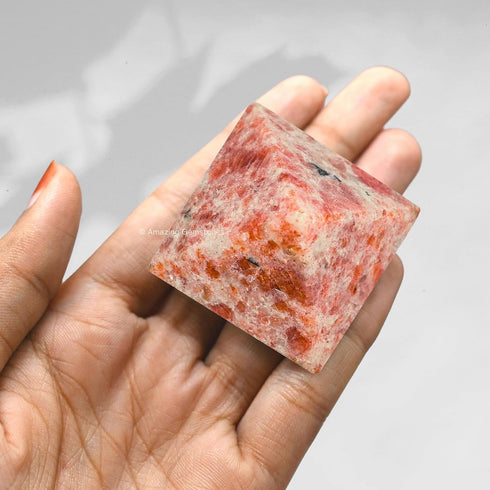 Sunstone Pyramid Crystal Healing Stones, 1.5" Natural Stone Pyramid for Meditation and Chakra Balancing