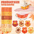Whaline 600Pcs Fall Thanksgiving Autumn Mini Square Cupcake Liners Pumpkin Leaf Acorn Cupcake Wrappers Harvest Muffin Baking Cup for Holiday Wedding Birthday Party Decor
