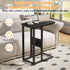 1 Set,Black VECELO C Shaped End Table with Charging Station & Power Outlets, Quick Access Side Table for Sofa, C