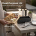 Countertop, LIBKEN Bread Box Extra Thick Steel Bread Bin with Bamboo Cutting Board Lid & Drawstring Bread Bag - Modern