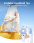 TUNISE Portable Handheld Fan, Rechargeable 4000mAh, 180° Adjustable, 6 Speed Wind, USB Foldable Fan, Quiet Personal Fan