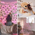 JMEXSUSS 4 Pack 50 LED Pink Fairy Lights, 16.1ft Battery Operated Waterproof String Lights for Decorations