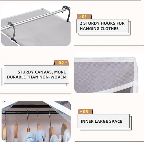 STORAGE MANIAC 2-Pack Hanging Garment Bag, Zipper Cover with Clear Window for Closet Storage of Dresses and Suits