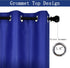 Royal Blue Valances for Bedroom Solid Blackout Thermal Insulated Cobalt Blue Valances for Windows for Living Room Kitchen Loft Grommet Top 1 Panel 42W X18 L
