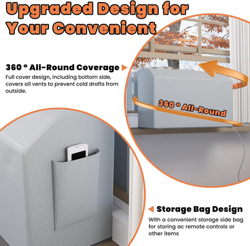GCGOODS U-Shaped Air Conditioner Cover Set, Outdoor Cover with Foil & Indoor Cover, Full Coverage and Dust-Proof