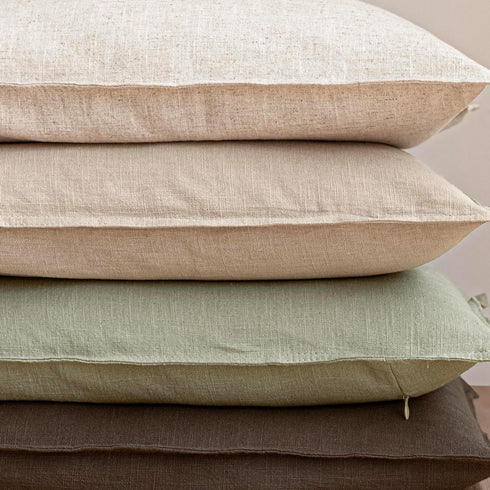 Pack 2, 16 16 Inch Foindtower of Decorative Linen Solid Throw Pillow Covers Soft Accent Cushion Case Boho Farmhouse