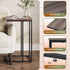 WLIVE Small Side Table, C Shaped End Table for Couch, Sofa and Bed, Tv Tray Table That Slides Under for Living Room