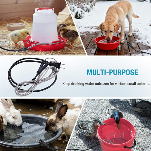 2 Pack, 39W 4FT Chicken Water Heated Cord Chickens Water Heater for Winter, Freeze Proof Chicken Waterer Heater