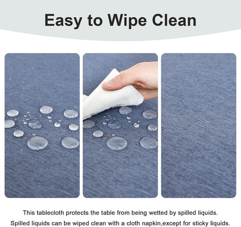 24 24 Inch Wolkemer Farmhouse Faux Linen Square Tablecloth x - Water Resistant Table Cloth Washable Wipeable Table