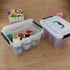 Kekow 6L Clear Storage Box, Plastic Latch Box with Black Handle, 4-Pack