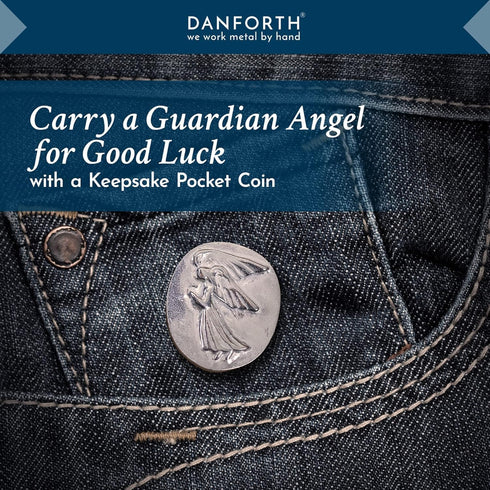 DANFORTH – Vilmain Pocket Angel Tokens/Coins, Pewter, Made in the USA, Gift Bag (Pack of 10)