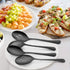 LIANYU 6-Piece Large Black Serving Spoons, Slotted Serving Utensils for Party Buffet, 9.8 Inch, Dishwasher Safe