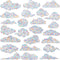 Rainbow Cloud Window Clings - 24 Pcs Non-Adhesive Vinyl Decals, Bird Strike Deterrent Stickers for Indoor Glass Decor
