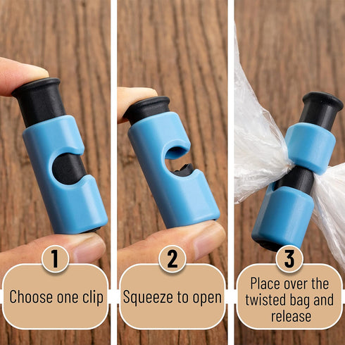 Mr. Pen Bag Clips: 8 Pack Squeeze and Lock Bread Clips for Food Storage, Plastic Bag Closure Clips for Bags
