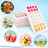 Ice Cube Trays with Lid & Bin, 64 pcs Ice Cubes, Easy Press Release, 2 Trays, 1 Ice Bucket & Scoop, Black