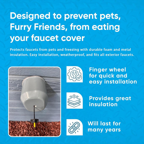 5.5" 6.5" 5.0" (Pack 2, Cold Front Product Metal Faucet Cover - Pet Proof Outdoor Faucet Covers - Hose Bib Covers