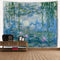 Monet Tapestry Water Lilies Flowers Wall Hanging Art, Home Decor for Living Room Bedroom, 60 x 40 Inches