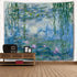 Monet Tapestry Water Lilies Flowers Wall Hanging Art, Home Decor for Living Room Bedroom, 60 x 40 Inches