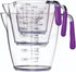 Colourworks Measuring Jug Set, 3-Piece Plastic Jugs with 200, 400 and 900ml, Purple