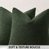 Pack 1 Decor,18x18 Inch MIULEE Textured Boucle Throw Pillow Cover Dark Green Accent Solid Lumbar Pillow Case Decorative