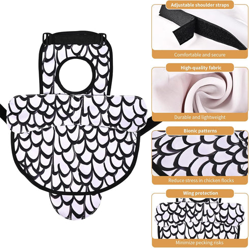 CLYORA Chicken Saddles for hens, Chicken Apron Back Protector for Hens with Adjustable Strap, Chicken Hen Mating Saddle