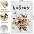 Welcome Floral Bird Garden Flag, 12x18 Inch Double Sided for Outdoor Yard Home Decoration