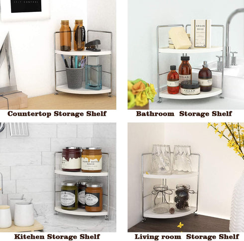 kaileyouxiangongsi 2-Tier Bathroom Countertop Organizer - Vanity Tray Cosmetic & Makeup Storage, Kitchen Spice Rack