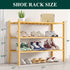 3 Closet, Smiry Shoe Rack, Tier Bamboo Shoe Organizer, Stackable Free Standing Wooden Shoe Storage Shelf for Entryway