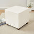 ANWUCHEN Ottoman Cover - Stretch Knitted Jacquard Slipcover - Thick Storage Ottoman Covers - Small White