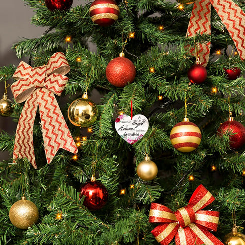 SICOHOME Memorial Christmas Ornament, I Have an Angel in Heaven, Sympathy Gift for Loss of Grandma