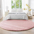 5'R, Amazon Basics Fluffy Washable Round Area Rug, Circle Shaggy Carpet for Living Room, Bedroom, Nursery, Pink
