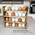 Expandable Stackable Wooden Egg Holder for 24 Eggs, Rustic Kitchen Decoration, Compact Egg Rack for Counter - Gui's