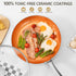 MICHELANGELO 10 Inch Copper Nonstick Frying Pan with Lid, Scratch Resistant Ceramic Coating