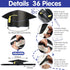 Syhood 36 Pcs Adjustable Graduation Cap for Kids and Adults, 2025 Graduation Hat for Ceremony Party, Black