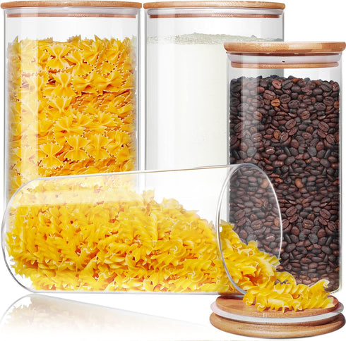 HomArtist Large Glass Flour and Sugar Containers 180oz x2 & 93oz x2