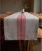 Solino Home Linen Striped Table Runner 48 Inches - 100% Pure Linen Red and Natural Small Table Runner for Dresser