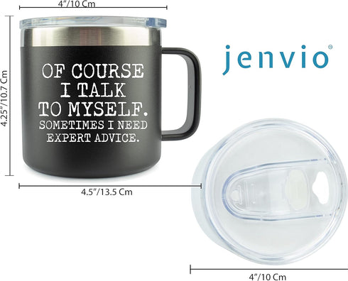 JENVIO Funny Travel Mugs for Fathers Day, Laser Etched Stainless Steel Coffee Mug Tumbler, Unique Gift