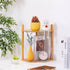 2-Tier Counter (1, 11.4" Expandable Bamboo Corner Shelf - Dish/Plate Organizer for Cabinet, Kitchen Shelf & Small