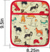 Pot Holders Set of 2 - Heat Resistant 480? Kitchen Cotton with Dog Flower Print for Home Cooking & Baking