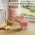 WBKATN Pink Storage Ottoman Foot Rest, Small Sherpa Ottoman with Storage, Cute Round Foot Stool, Modern Pouf Ottomans