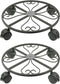FAMIJOY 2 Pack Metal Plant Caddy,12 Inch Plant Stand Round Plant Roller with