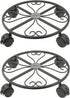 FAMIJOY 2 Pack Metal Plant Caddy,12 Inch Plant Stand Round Plant Roller with