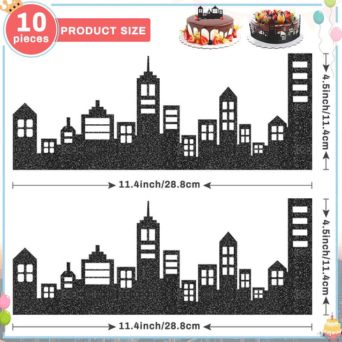 Marspark 10 Pieces Cake Border Decoration - Scenic Theme Cake Side Borders for Birthday Party Accessories