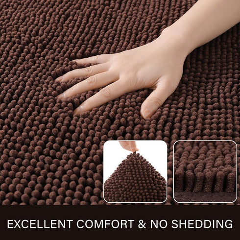 LOCHAS Luxury Bathroom Rug Shaggy Bath Mat, 20 x 30 Inch, Washable Non Slip Bath Rugs for Shower, Soft Plush Chenille