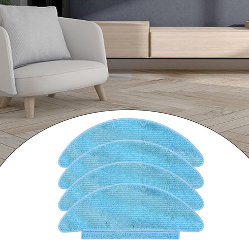 4 Pack Replacement Vacuum Mop Cloth Pads for Lubluelu SL60D SG60 SL61 Robotic Vacuum Cleaner, Reusable Cleaning Floor Microfiber Soft Pad