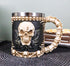Ebros Evil Grinning Tribal Skull Mug, Beer Stein Tankard with Skulls Handle, 11 Ounces