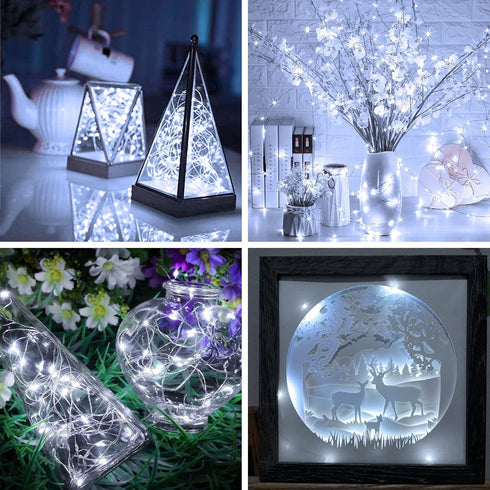 16 Pack IP68 7ft Olafus Fairy Lights Battery Operated, Waterproof Mini String Light, Small LED Bottle Light for Wedding