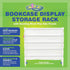4-Tier UNiPLAY Kids Book Storage Organizer with Sling Book Pockets, Plastic Sling Rack Bookshelf for Playroom, Fits